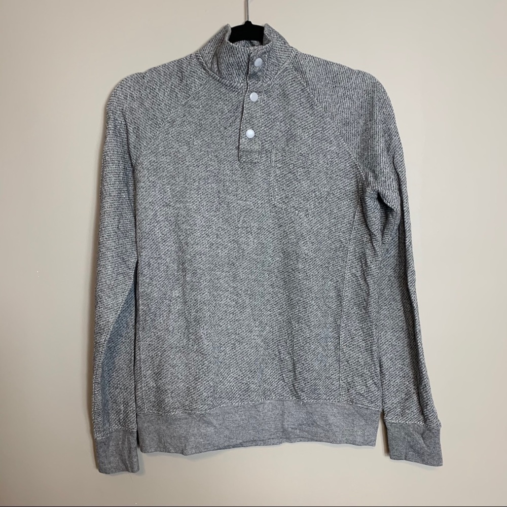 Old Navy Pullover Sweatshirt Size XS Gray Snaps Lightweight Mock Neck Collar